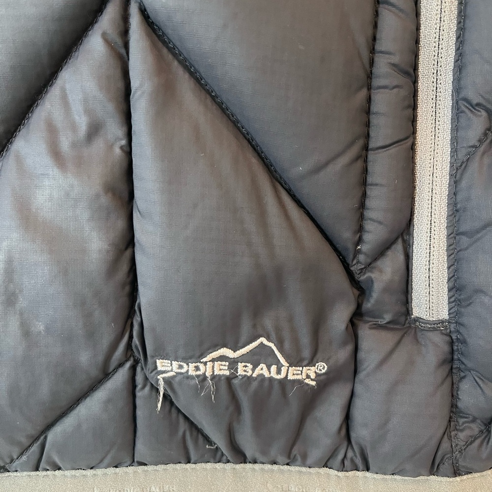 Eddie Bauer Black Quilted Down-Style Vest - Picture 2 of 7